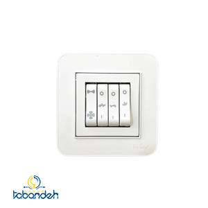 کلید کولر چهارپل BEKER مدل آتا سفید با قاب سفید